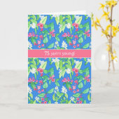 Carte Jolie floraison printanière sur le bleu 75e annive (Fleur jaune)