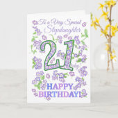Carte Jolie florale 21e anniversaire spécial Stepgirl (Fleur jaune)