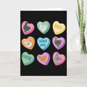 Carte Jolie friandise en forme de coeur de poule Silkie