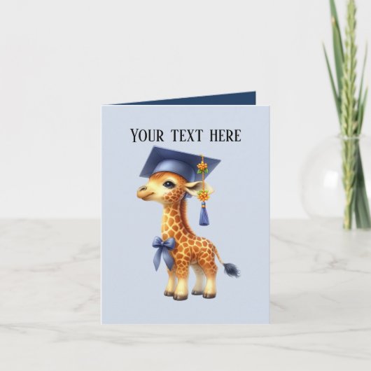 Carte Jolie girafe Graduation ajouter un message (Devant)