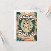Carte Jolie Giraffe colorée Anniversaire (Devant/Arrière en situation)