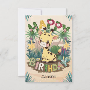 Carte Jolie Giraffe Enfants Anniversaire