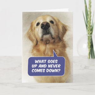 Carte Jolie Golden Retriever Drôle Birthday Riddle