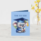 Carte Jolie Graduation ajouter le message koala bear (Fleur jaune)