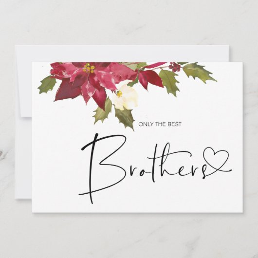 Carte Jolie Grossesse Révéler Frère Nouveau bébé Noël (Devant)