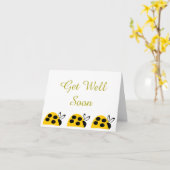 Carte Jolie Ladybug Jaune Va Bien Bientôt (Fleur jaune)