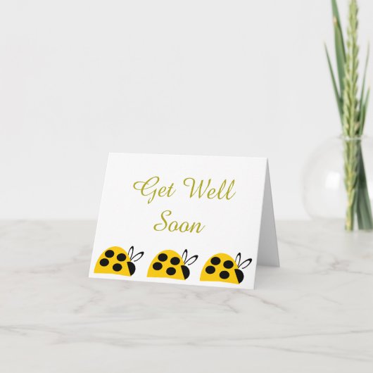 Carte Jolie Ladybug Jaune Va Bien Bientôt (Devant)
