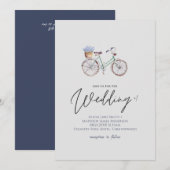 Carte Jolie Lavande Fleurs Mariage de vélo rustique (Devant / Derrière)
