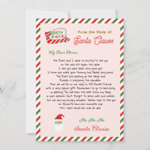 Carte Jolie lettre du Père Noël de la part du Père Noël