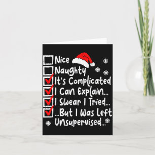 Carte Jolie liste de Noël drôle avec cochage multiple ge
