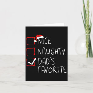 Carte Jolie liste de Noël préférée de papa vilain Xmas F