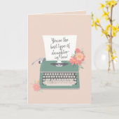 Carte Jolie machine à écrire et fleurs Belle bru (Fleur jaune)