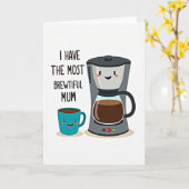 Carte Jolie Maman Amoureuse de Café (Fleur jaune)