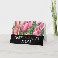 Jolie maman Anniversaire Chic Aquarelle Tulip Flor