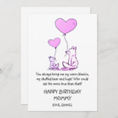 Carte Jolie maman d'anniversaire (Devant / Derrière)