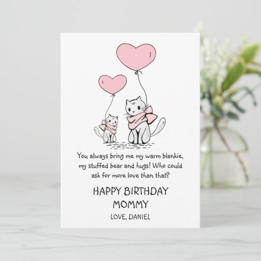 Carte Jolie maman d'anniversaire (Debout devant)