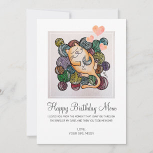 Carte Jolie Maman d'anniversaire de Secourt Chat