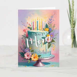 Carte Jolie maman heureux gâteau d'anniversaire de la ca