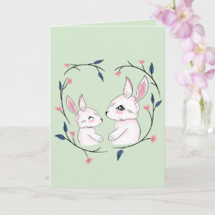 Carte Jolie Maman Lapin Floral Pâques et Fête des Mères