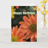 Carte Jolie marguerite orange fleurs joyeux anniversaire (Fleur jaune)