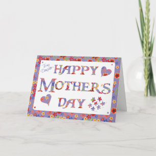 Carte Jolie Mauve Granny Imprimer à la Fille Fête des Mè