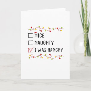 Carte Jolie Méchant J'étais Affamé Liste de Noël