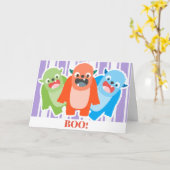 Carte Jolie Monsters Enfants Halloween (Fleur jaune)