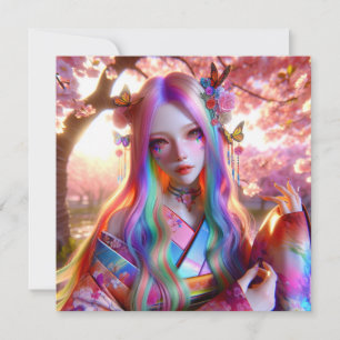 Carte Jolie Mystical Ethereal Femme aux papillons