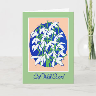 Carte Jolie neige sur Blue Get Well Bientôt