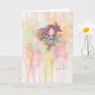 Carte Jolie œuvre d'art à l'aquarelle de fée de la Saint