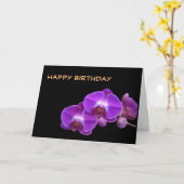 Carte Jolie orchidée violette fleurs joyeux anniversaire (Fleur jaune)