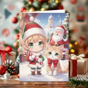 Carte Jolie page de coloriage de Noël pour enfants d'ani