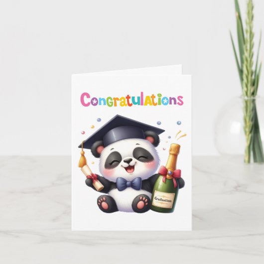 Carte Jolie Panda Graduation Félicitations (Devant)