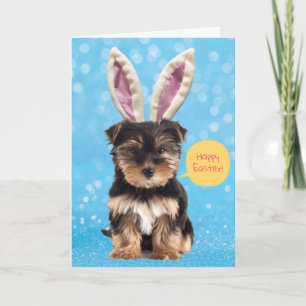 Carte Jolie Pâques De Votre Chiot Lapin Snuggle