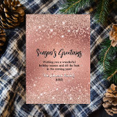 Carte Jolie parties scintillant d'or rose Noël nouvelle