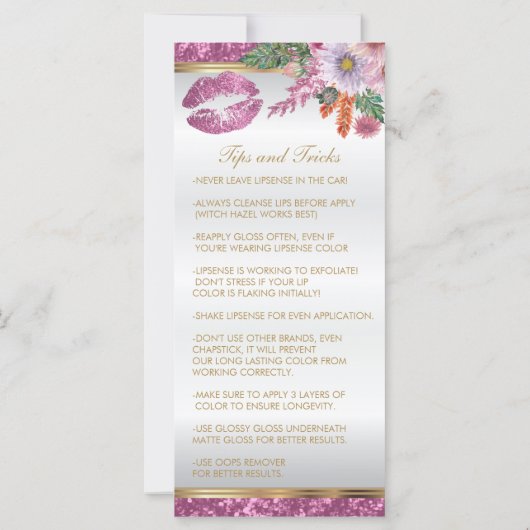 Carte Jolie Parties scintillant rose Instructions 2 (Dos)