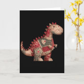 Carte Jolie Patchwork de coeurs de dinosaures de campagn (Fleur jaune)