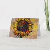 Carte Jolie peinture Abstraite de tournesol (Devant)
