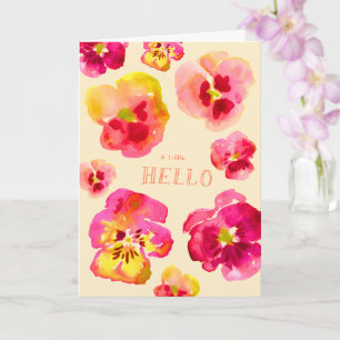 Carte Jolie Pensée Rose Mignonne Floral Clair