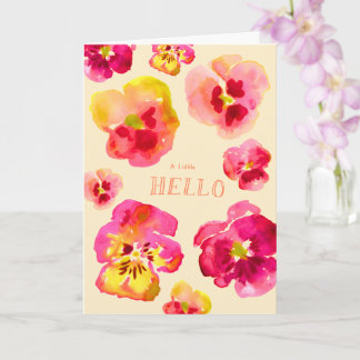 Carte Jolie Pensée Rose Mignonne Floral Clair