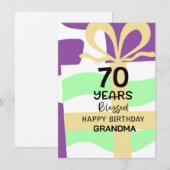 Carte Jolie personnalisation 70e anniversaire grand-mère (Devant / Derrière)