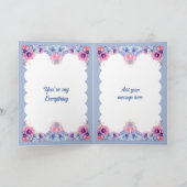 Carte Jolie petite amie fleurs rose anniversaire (Intérieur)