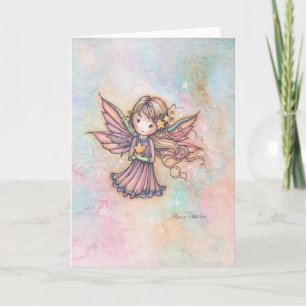 Carte Jolie petite art fae aquarelle fantaisie étoile