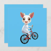 Carte Jolie petite chèvre blanche sur une bicyclette (Devant / Derrière)