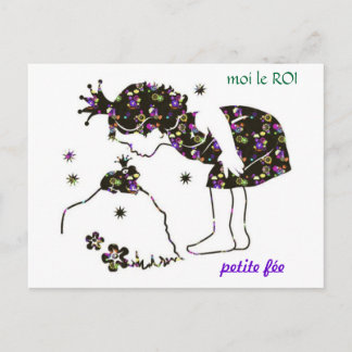 Carte jolie petite fée grenouille