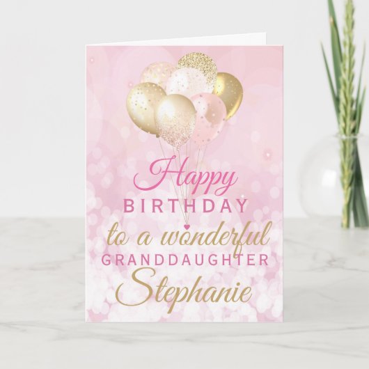 Carte Jolie petite-fille Balloon d'anniversaire (Devant)