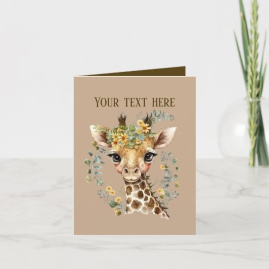 Carte Jolie petite girafe ajouter du texte n'importe que (Devant)