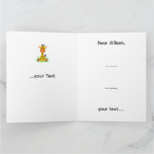 Carte Jolie petite girafe pour anniversaire (Intérieur)