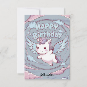 Carte Jolie petite licorne Anniversaire