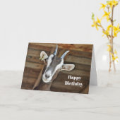 Carte Jolie photo Brown et blanche de chèvre (Fleur jaune)